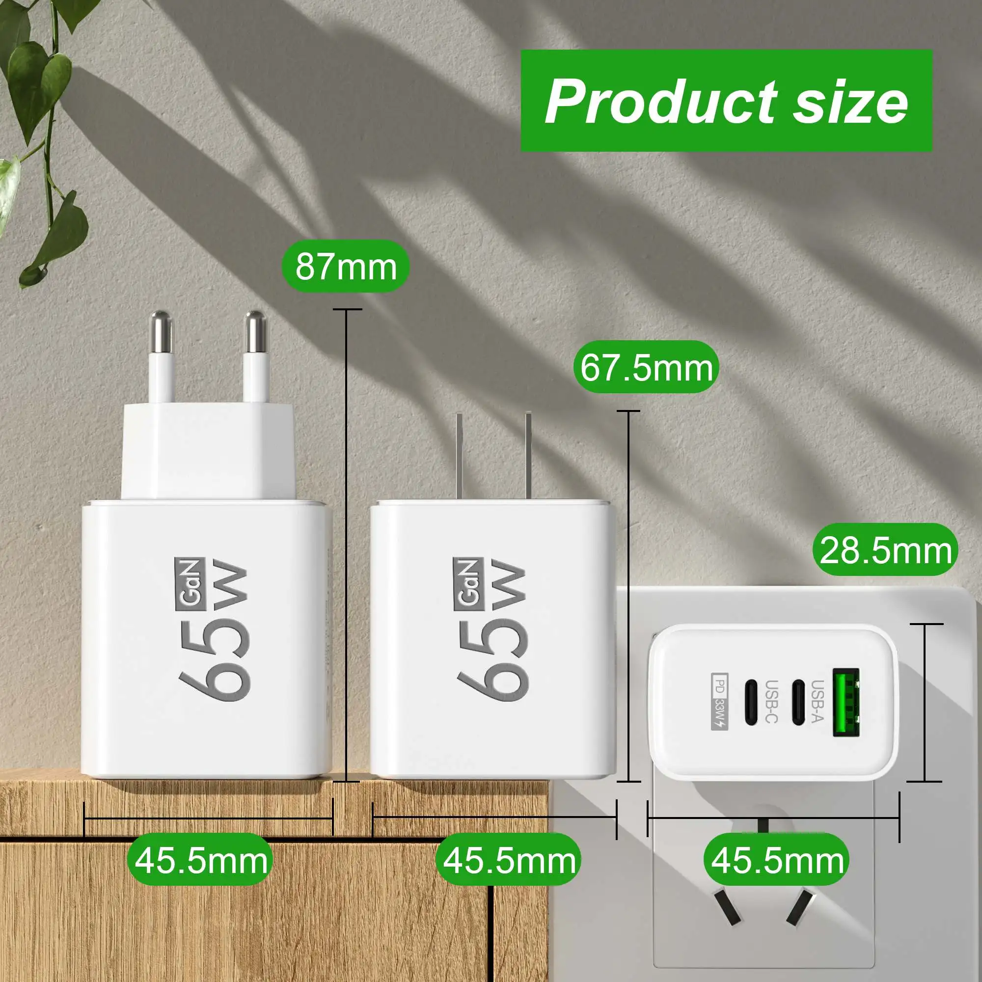 Laptop Accessories Macbook - Складное 3-портовое настенное зарядное устройство USB-C